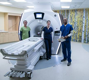 The MRI scanner in the new imaging pavilion.