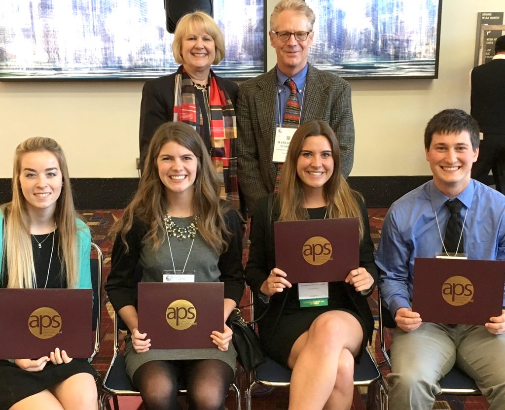 American Physiological Society Past-President Jane Reckelhoff, PhD, with Dr. Eldridge and the four students from his lab who received APS Bruce Awards in 2017. Students, from left: Lauren Vildberg, Melissa Brix, Hannah Yoder and Ryan Centanni.
